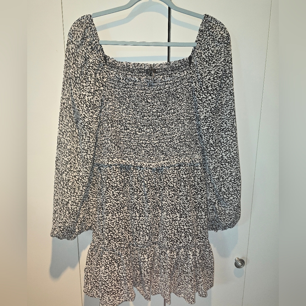 Black and White Smocked Dress
